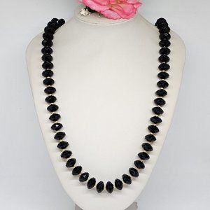 Joan Rivers Black Faceted Acrylic Beaded Necklace